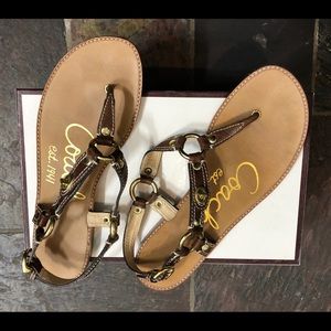 Coach flat leather sandals